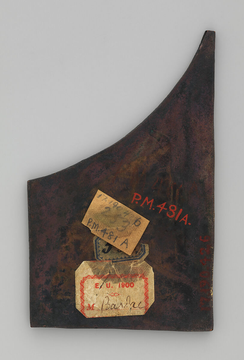 Plaque with the Symbol of the Evangelist Mark, Copper: cut and gilt; champlevé and cloisonné enamel: black, lapis and lavender blue, turquoise, green, red, white, pinkish white., French