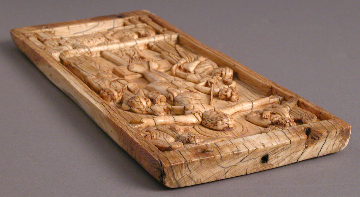 Center Panel of a Triptych with the Crucifixion and the Entombment, Elephant ivory, South Italian