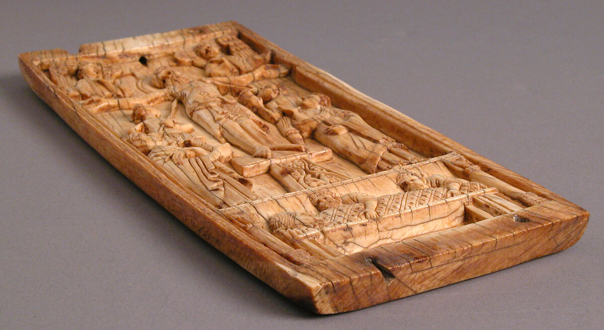 Center Panel of a Triptych with the Crucifixion and the Entombment, Elephant ivory, South Italian