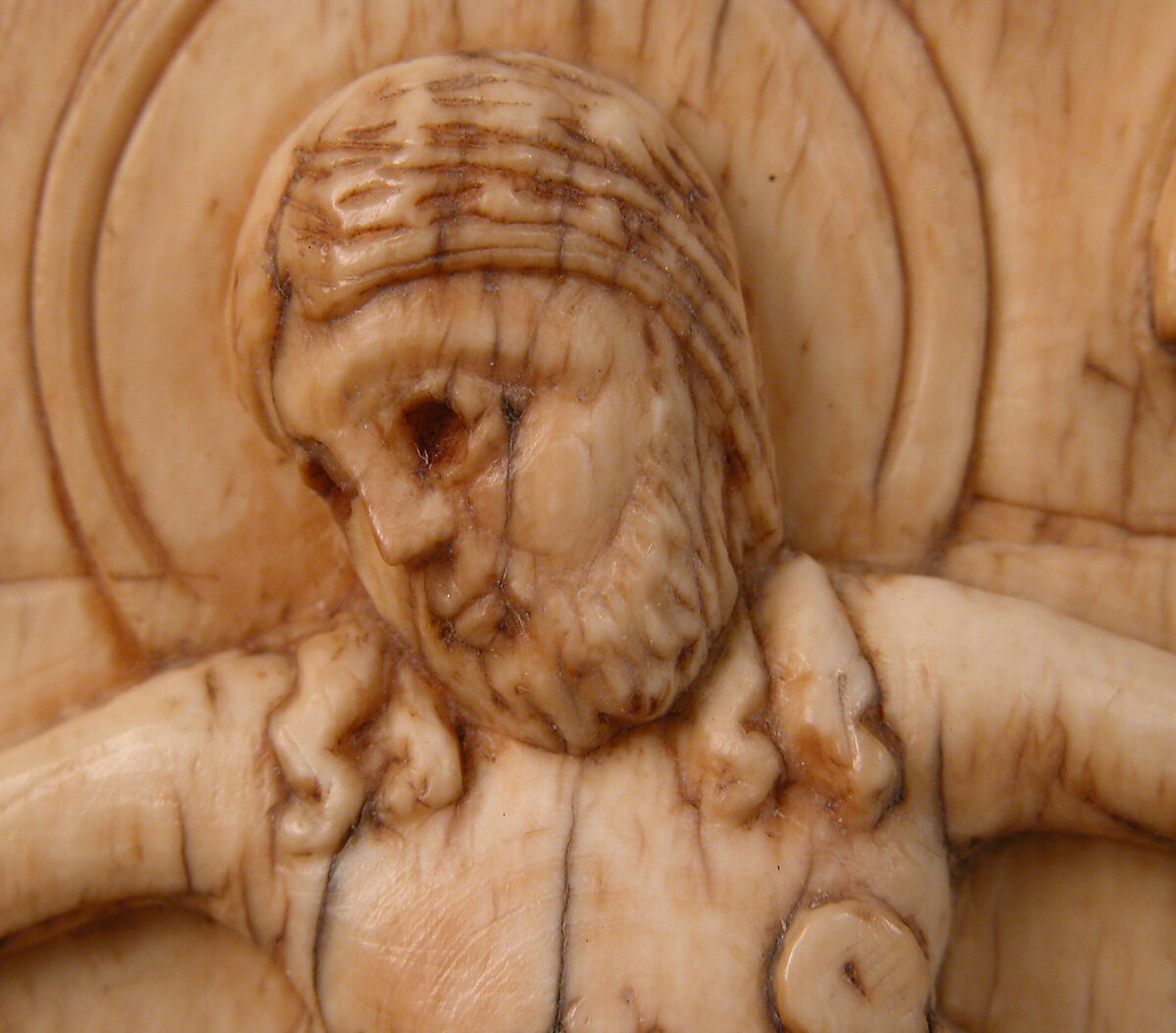 Center Panel of a Triptych with the Crucifixion and the Entombment, Elephant ivory, South Italian