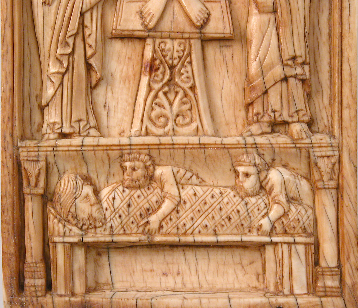 Center Panel of a Triptych with the Crucifixion and the Entombment, Elephant ivory, South Italian