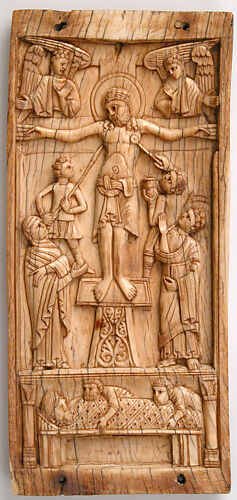 Center Panel of a Triptych with the Crucifixion and the Entombment