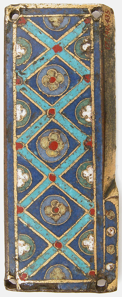 Plaque from a Reliquary Shrine, Champlevé and cloisonné enamel, copper alloy, gilt, South Netherlandish or German 