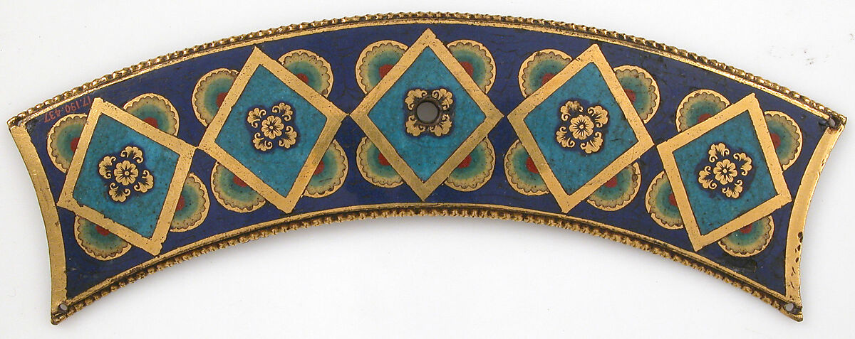 Plaque from a Reliquary Shrine, Champlevé enamel, copper alloy, gilt, German 