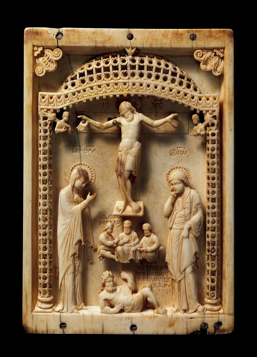 Icon with the Crucifixion, Elephant ivory, Byzantine