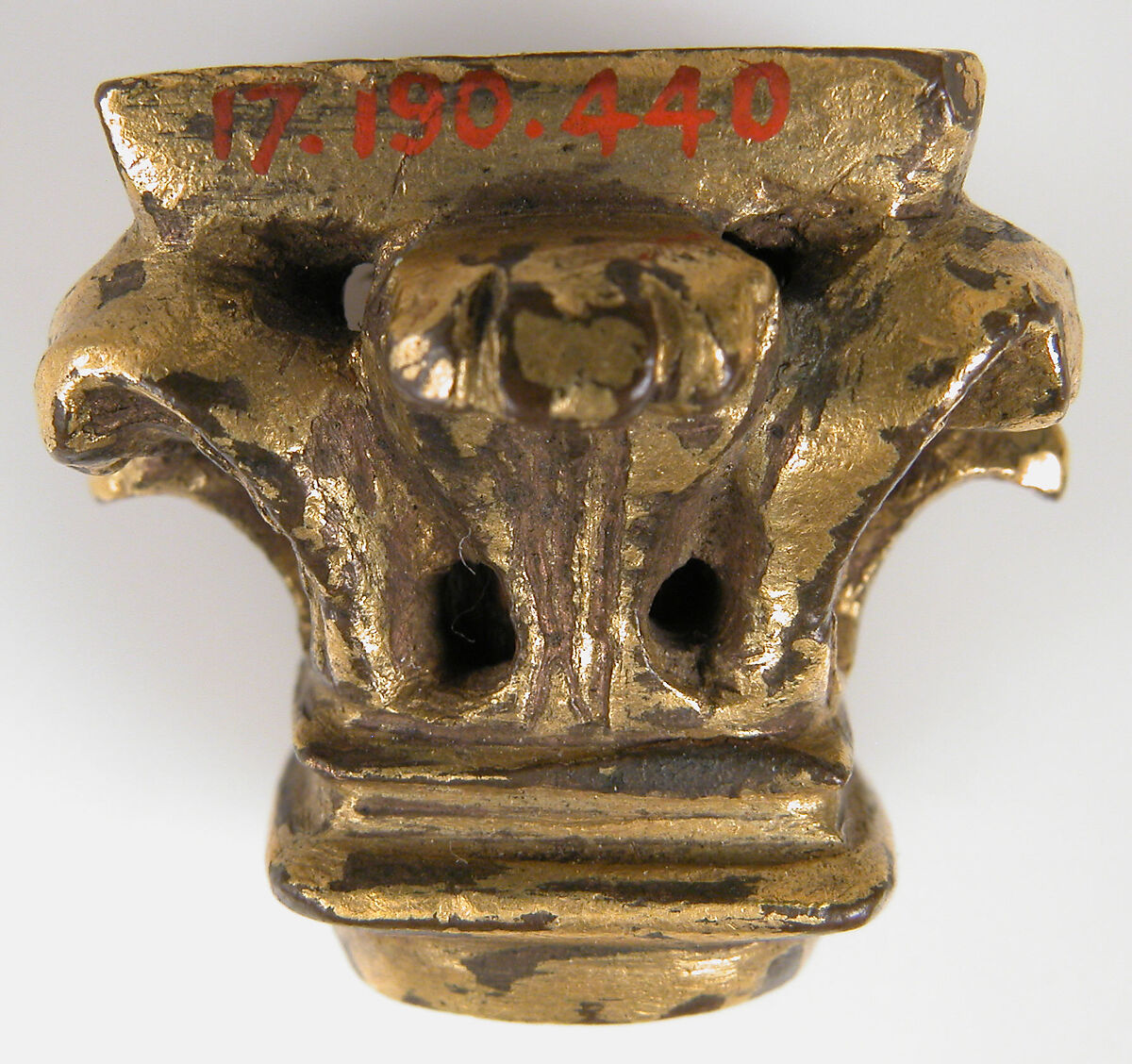 Capital from a Reliquary Shrine, copper alloy, gilt, German 