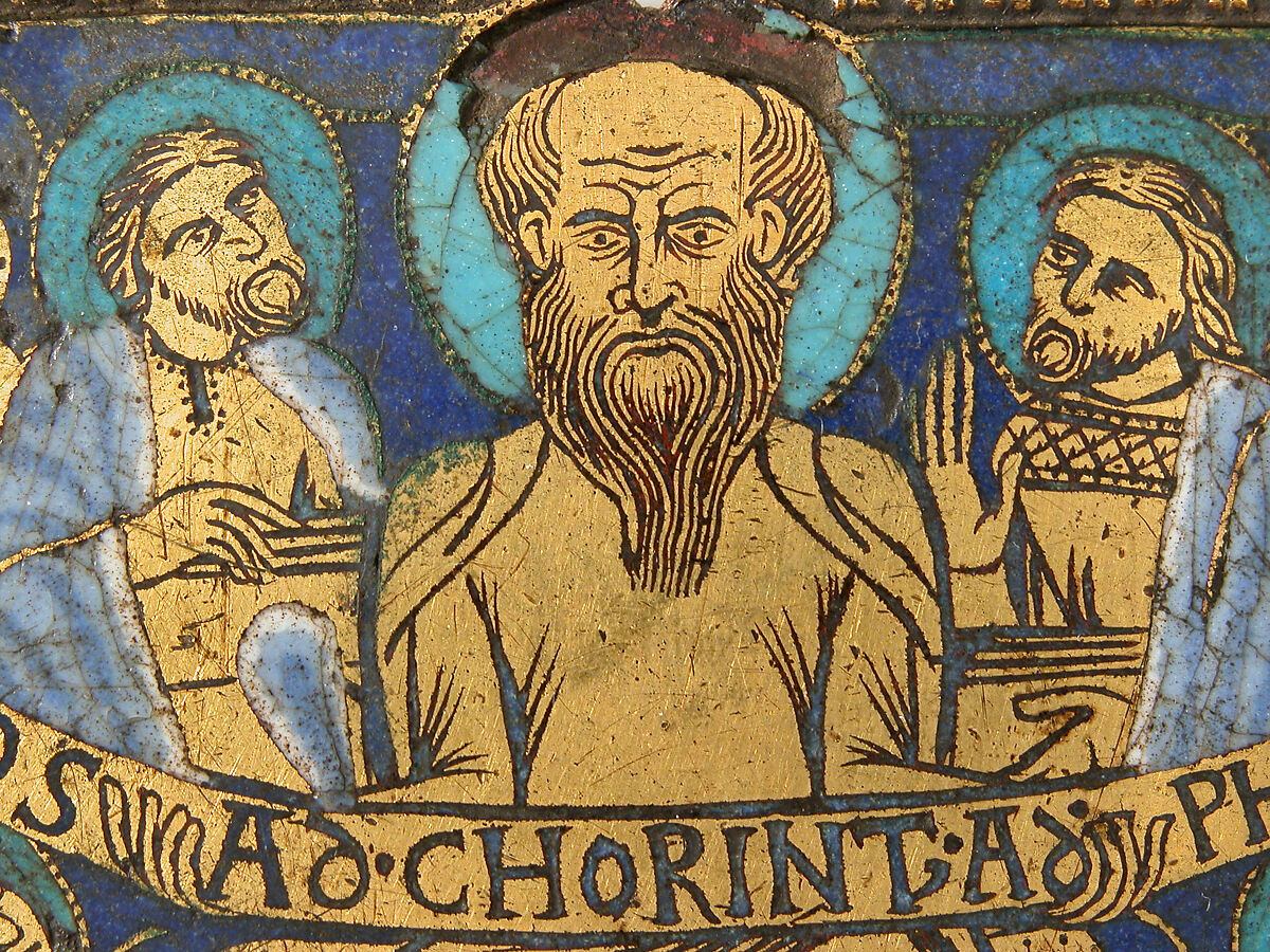 Plaque with Saint Paul and His Disciples, Champlevé enamel, copper, British (?)