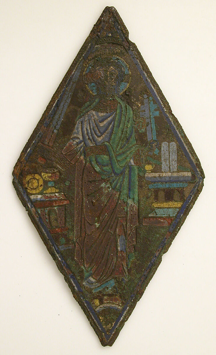 Plaque with Christ as Mediator, Champlevé enamel, copper, Mosan 