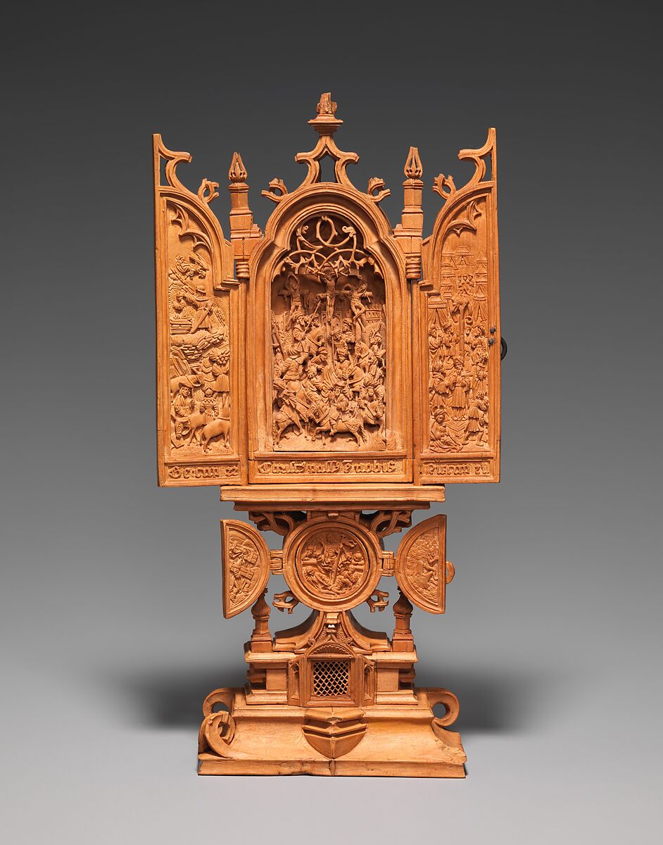 Miniature Altarpiece with the Crucifixion, Boxwood, Netherlandish