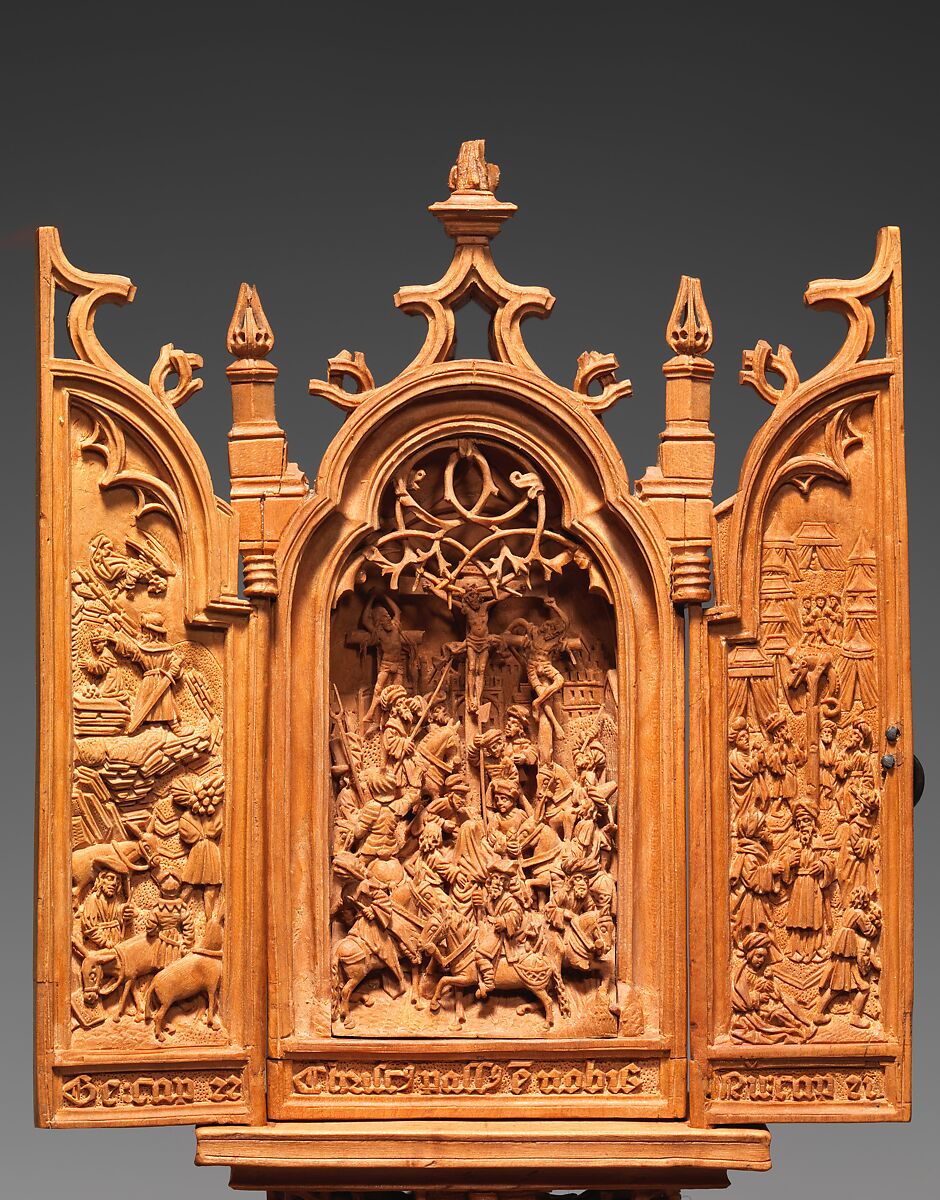 Miniature Altarpiece with the Crucifixion, Boxwood, Netherlandish