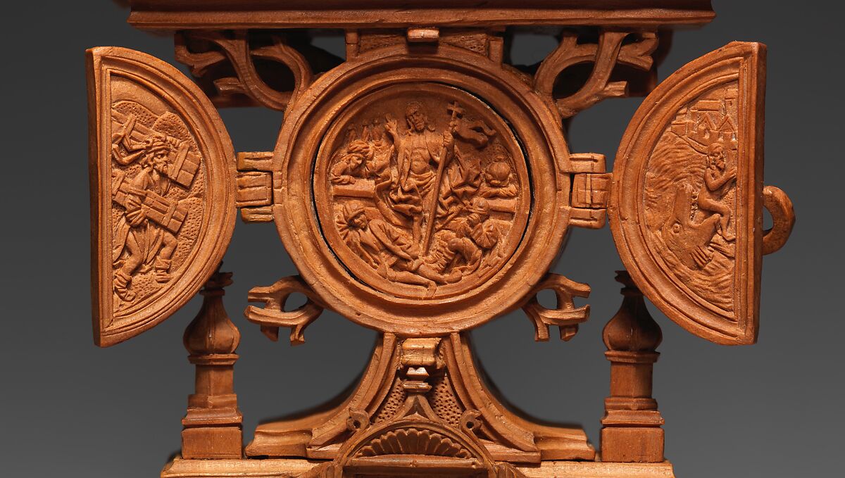 Miniature Altarpiece with the Crucifixion, Boxwood, Netherlandish