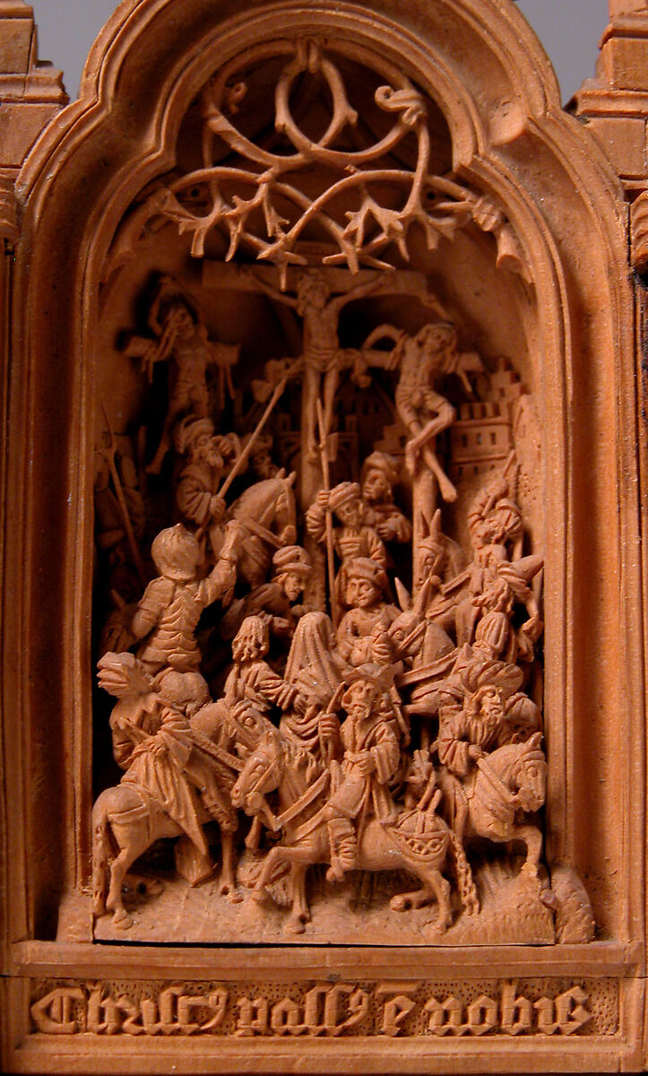Miniature Altarpiece with the Crucifixion, Boxwood, Netherlandish