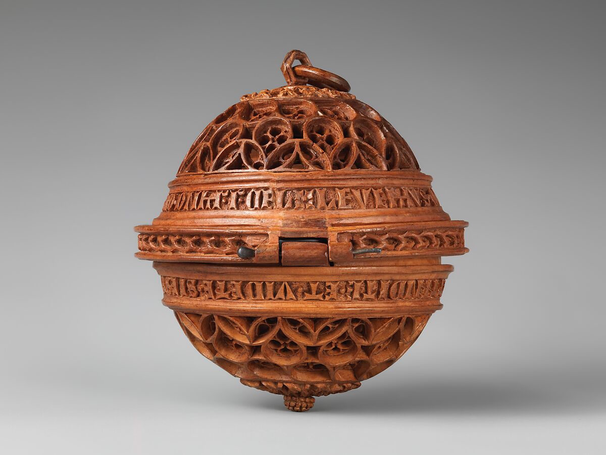 Half of a Prayer Bead with Jesus Carrying the Cross, Boxwood, Netherlandish