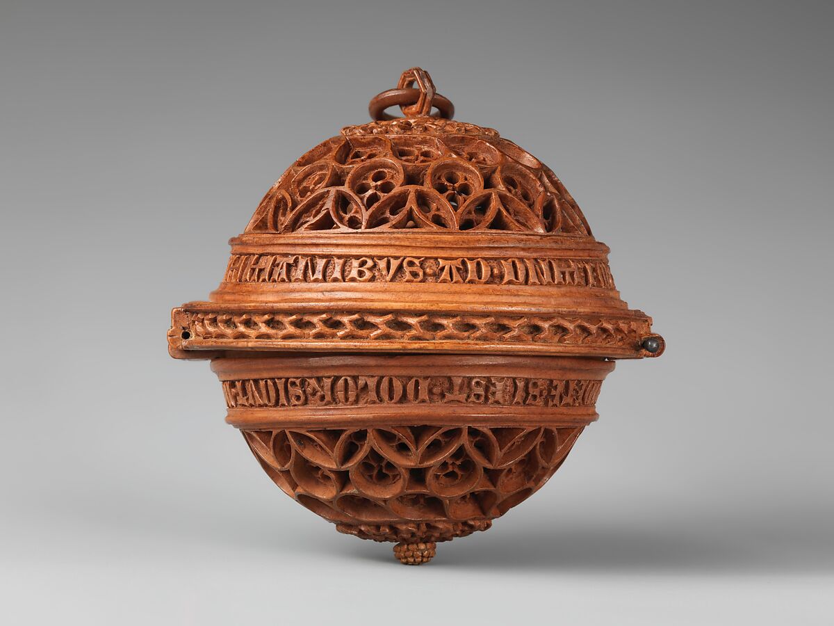 Half of a Prayer Bead with Jesus Carrying the Cross, Boxwood, Netherlandish