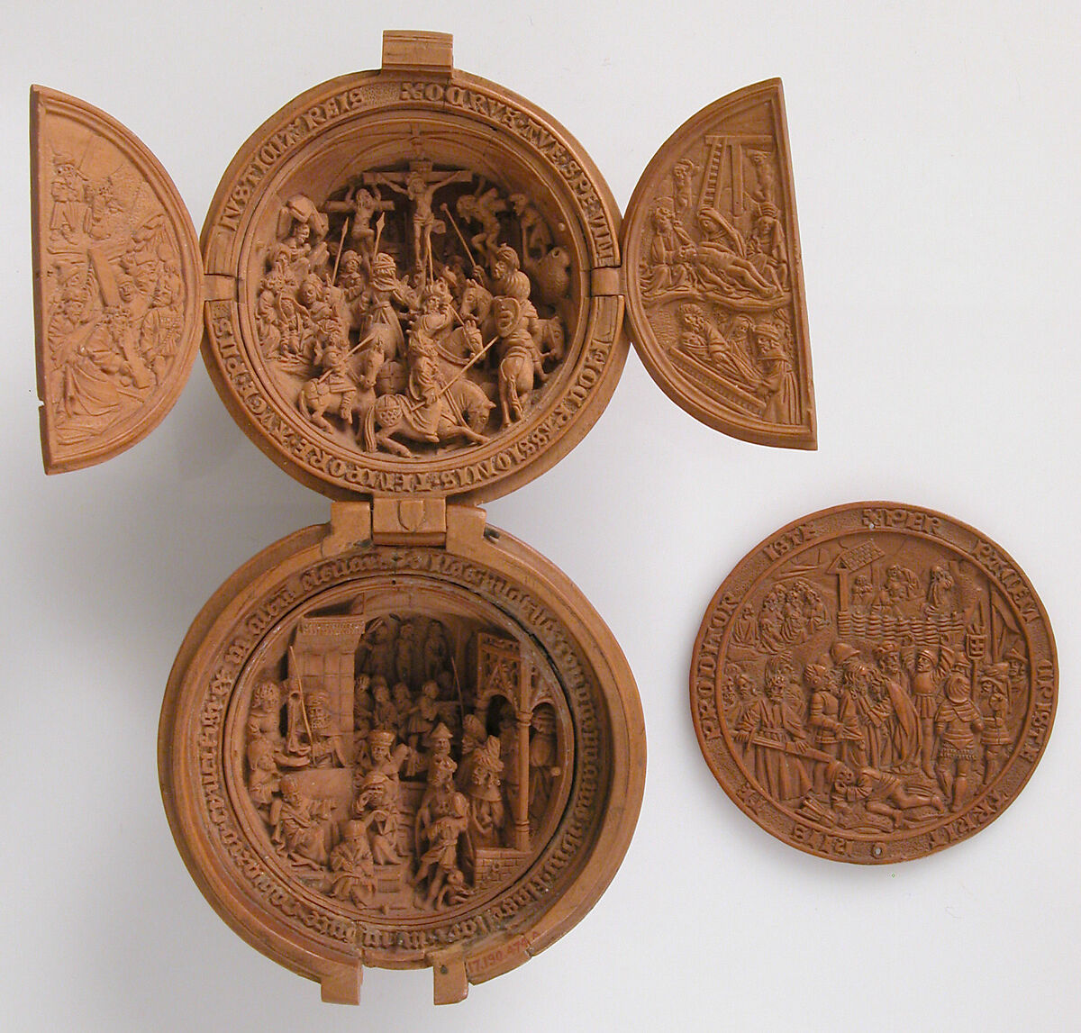 Medallion with the Betrayal of Jesus, Boxwood, Netherlandish