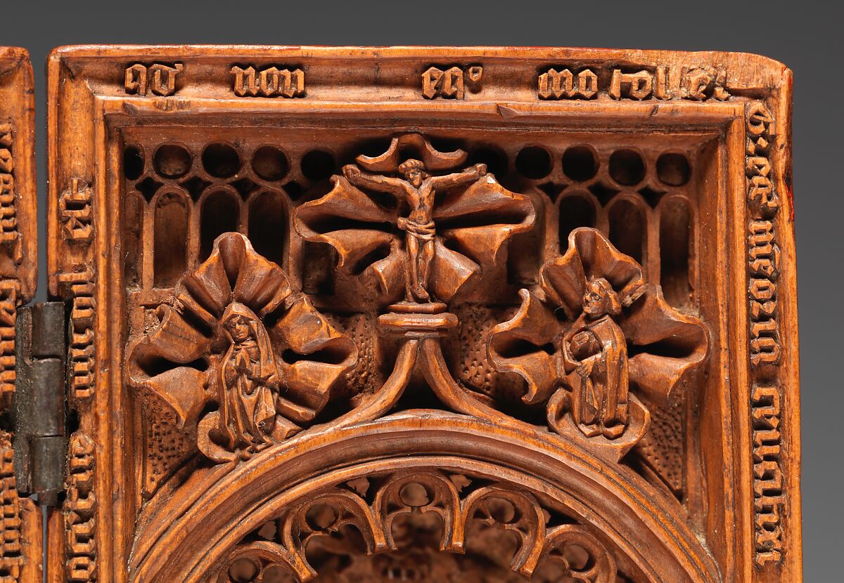 Diptych with the Nativity and the Mass of Saint Gregory, Boxwood, Netherlandish
