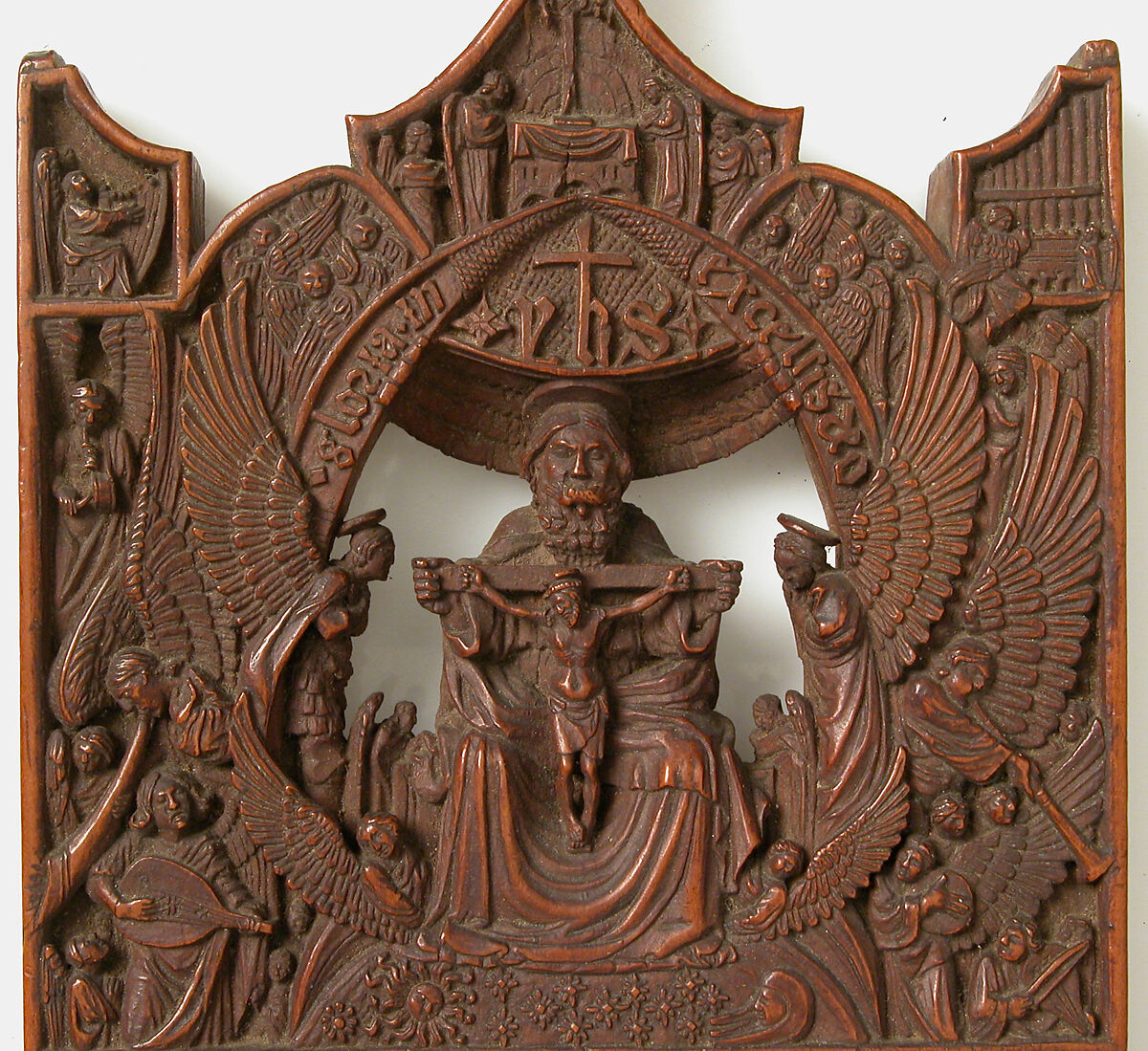 Plaque with the Adoration of Trinity, Boxwood, Spanish