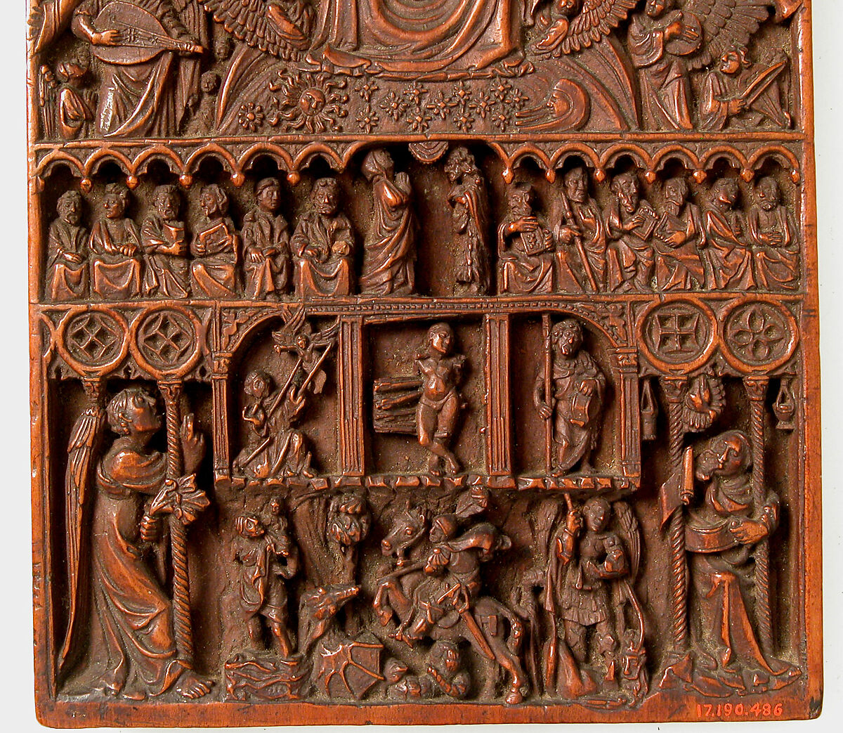 Plaque with the Adoration of Trinity, Boxwood, Spanish