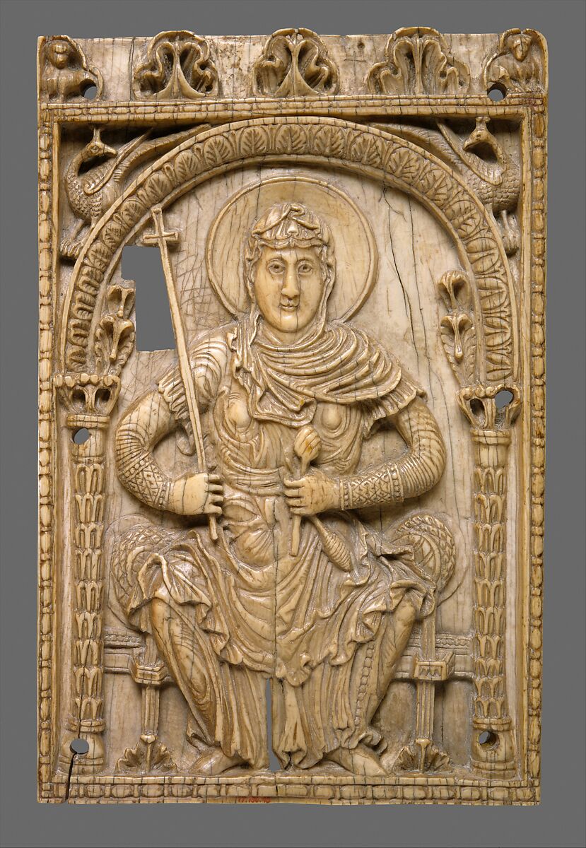 Plaque with the Virgin Mary as a Personification of the Church, Ivory, Carolingian 