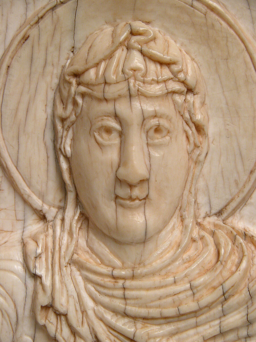 Plaque with the Virgin Mary as a Personification of the Church, Elephant ivory, Carolingian