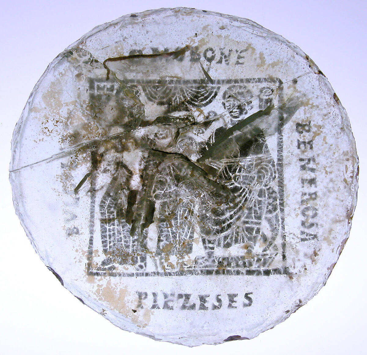 Vessel, Bottom, Glass, gold leaf, Roman 