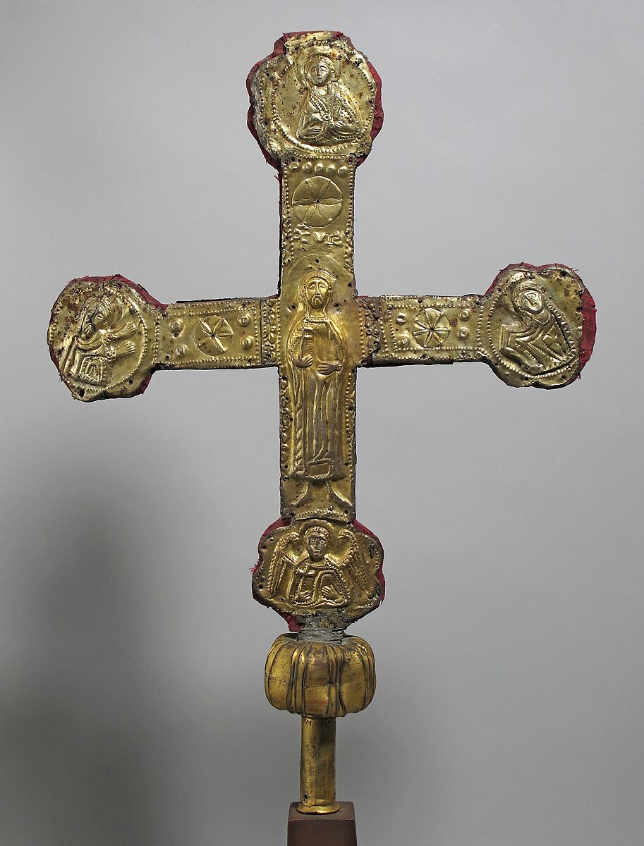 Processional Cross, Silver-gilt, wood, Spanish