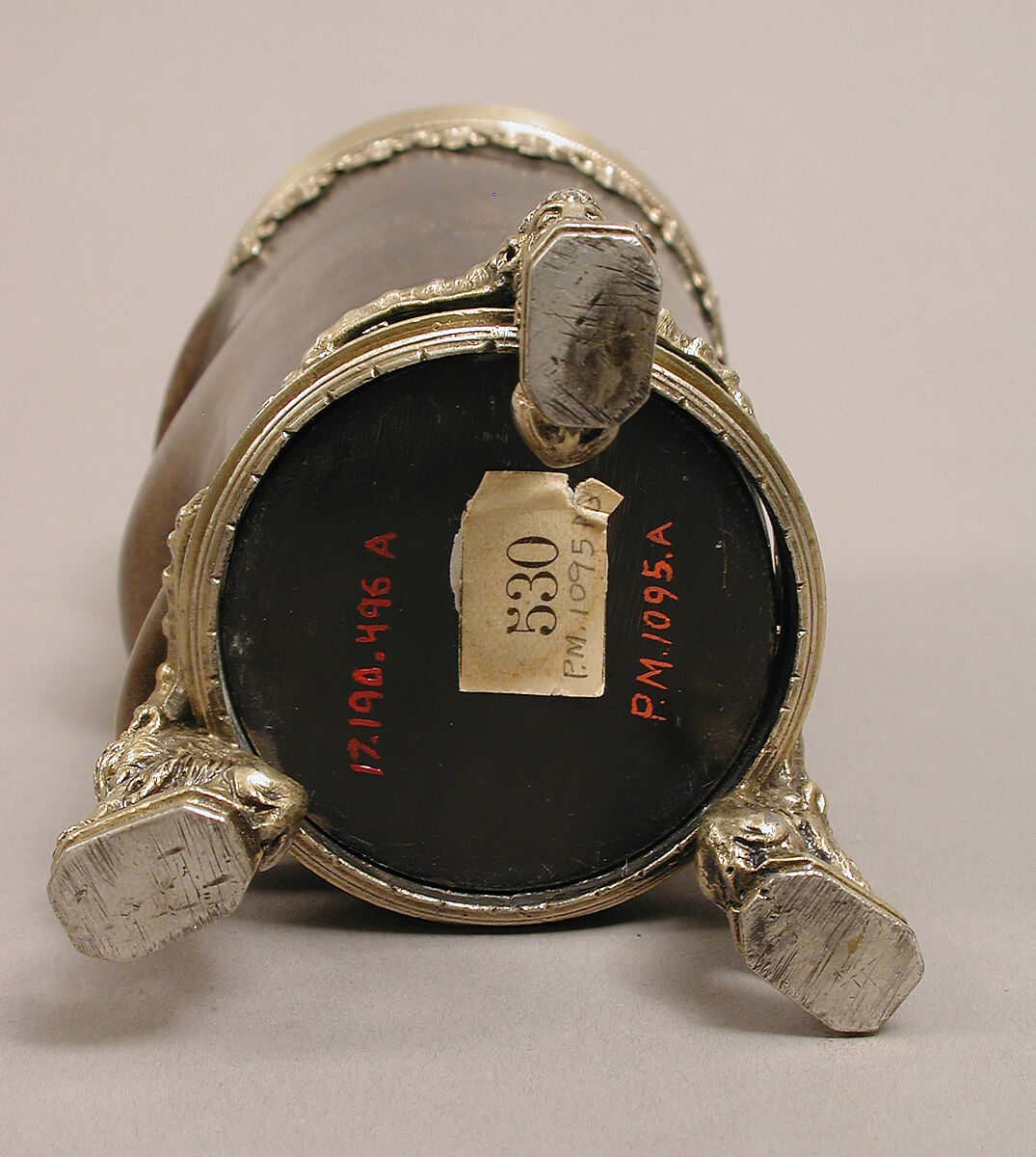 Beaker, Attributed to Hans Greiff (German, active ca. 1470–died 1516 Ingolstadt), Horn, gilded silver mounts and cover, German