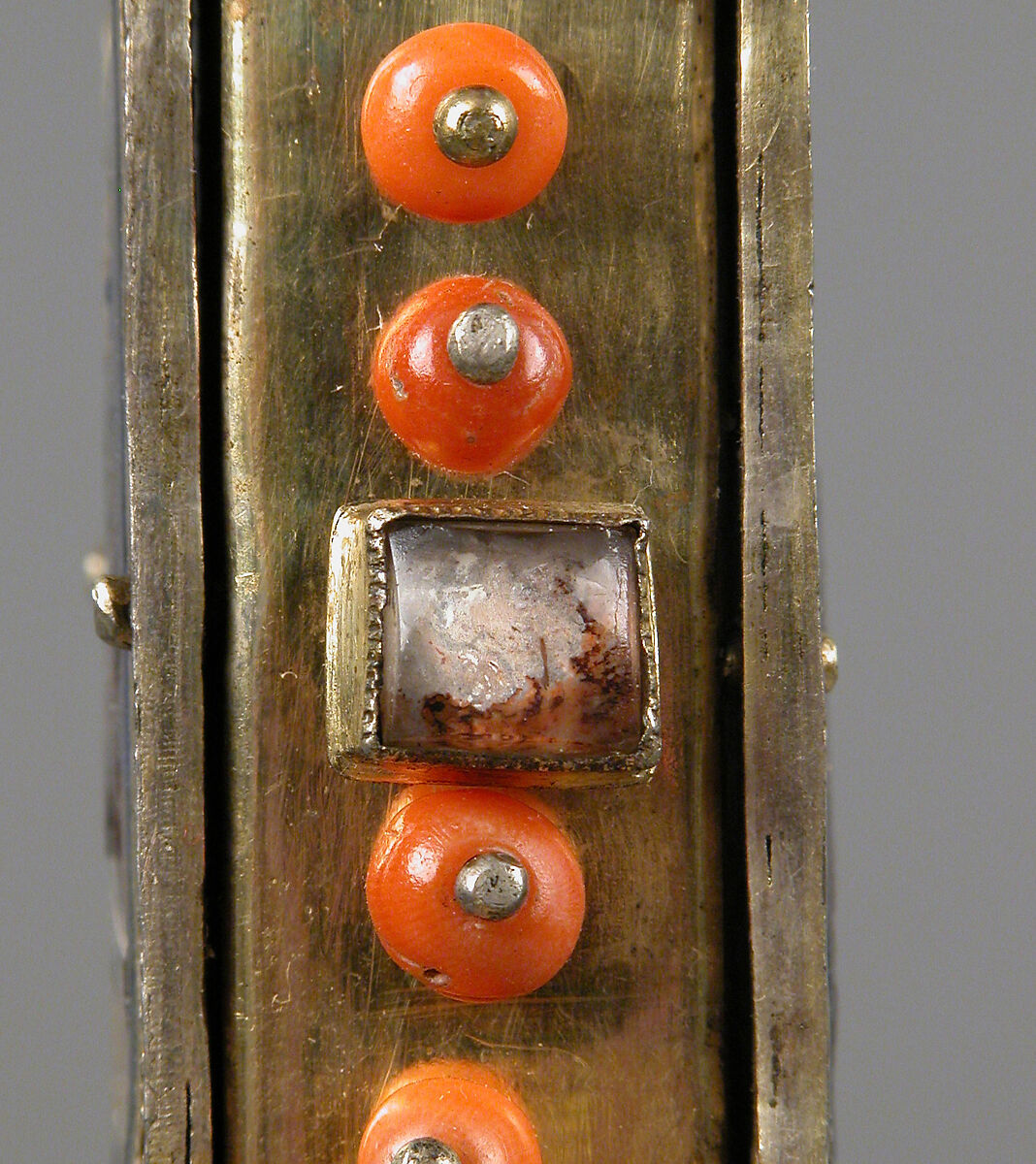 Reliquary Cross, Translucent enamel, silver, silver-gilt, coral, glass, rock-crystal, gold leaf, Italian