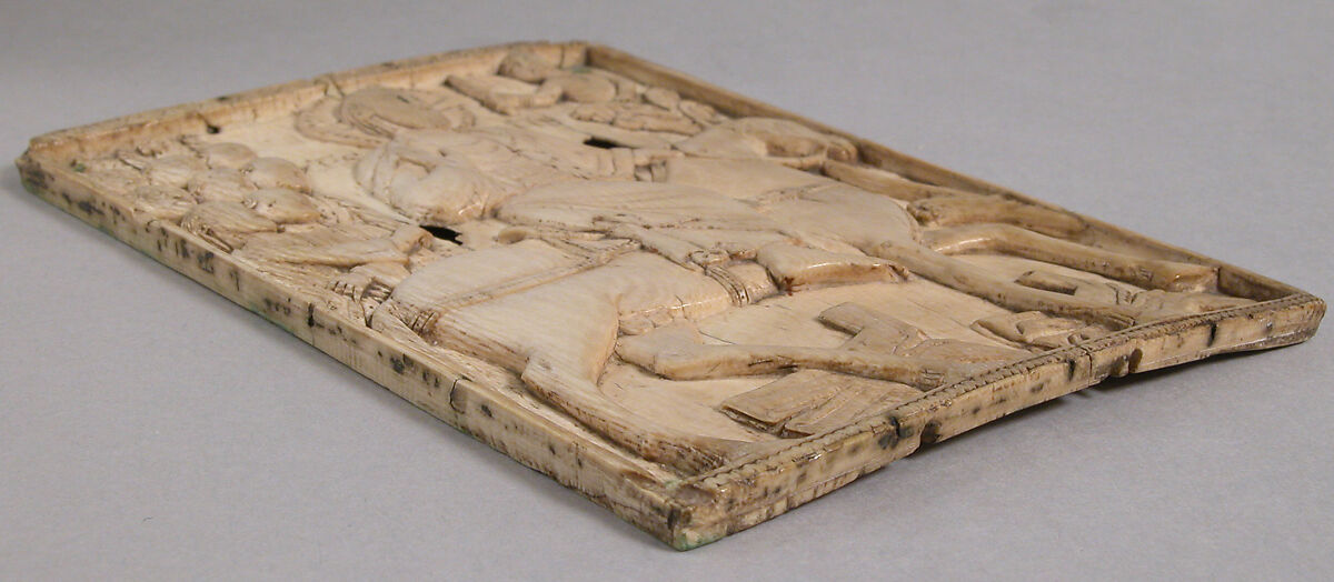 Plaque with Jesus’ Entry into Jerusalem, Elephant ivory, Ottonian
