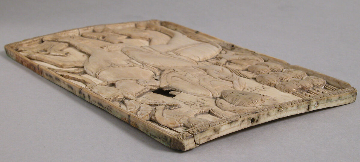 Plaque with Jesus’ Entry into Jerusalem, Elephant ivory, Ottonian