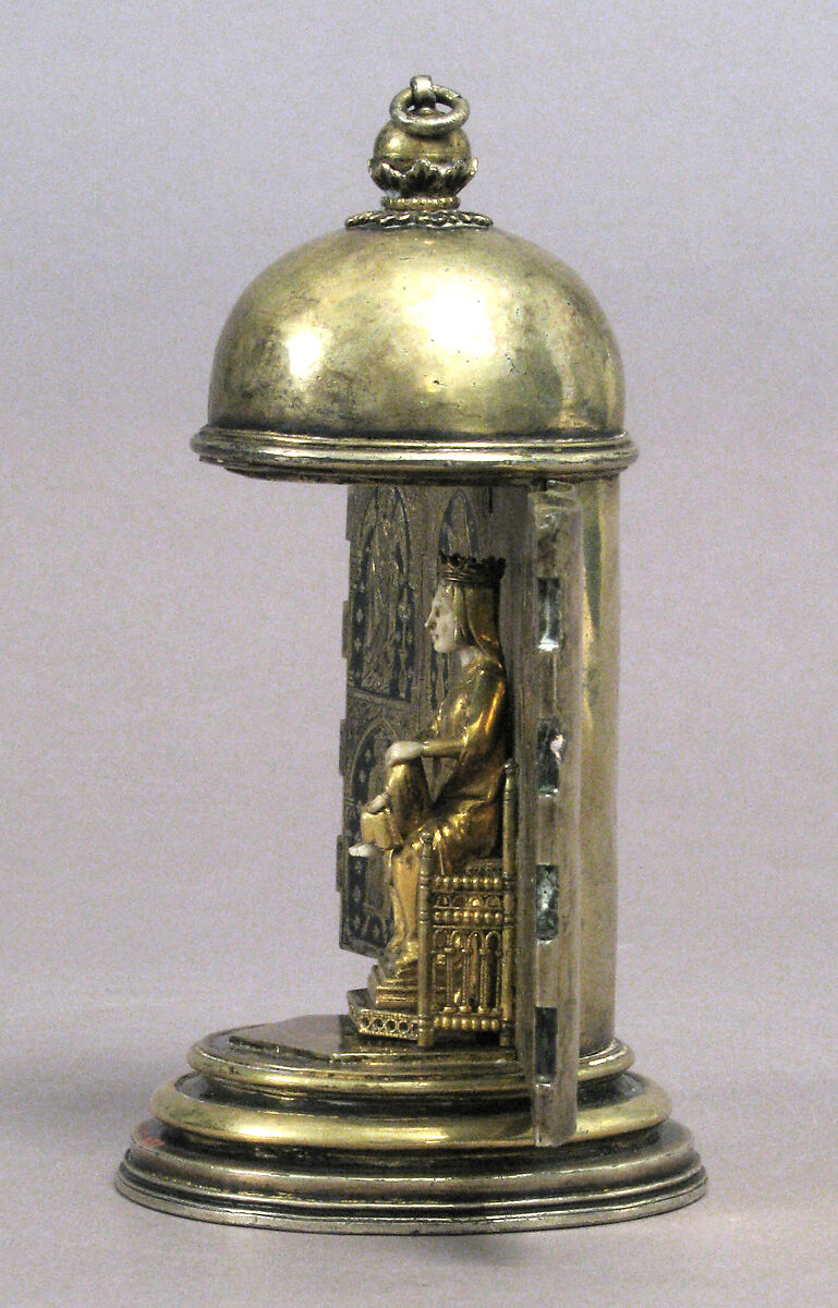 Polyptych, Silver-gilt, gold, niello, ivory head, hands & feet of V&C, Franco-Netherlandish