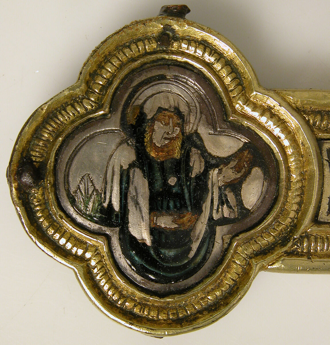 Processional Cross, Basse taille enamel, silver, silver-gilt, niello, copper-gilt, Italian