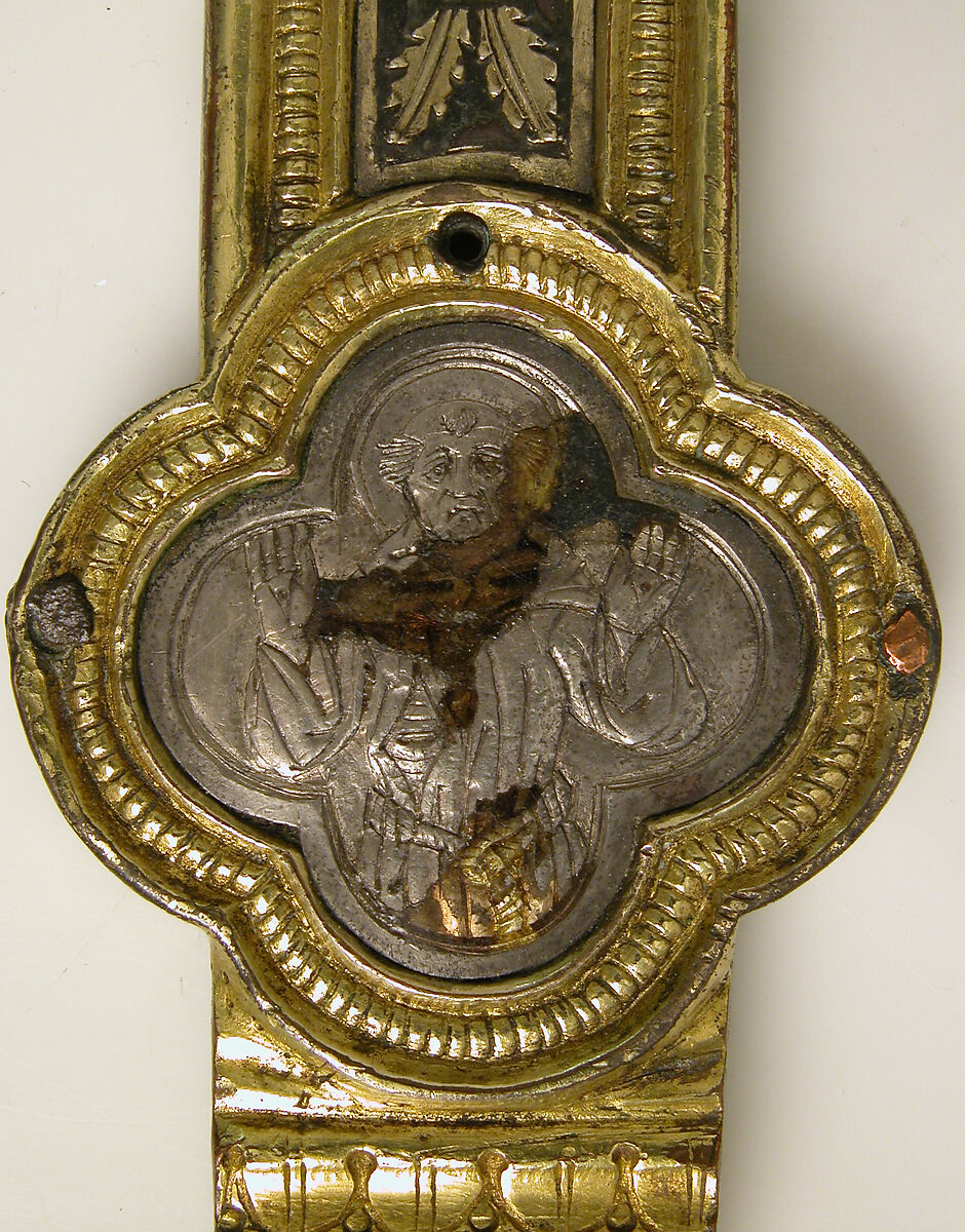 Processional Cross, Basse taille enamel, silver, silver-gilt, niello, copper-gilt, Italian