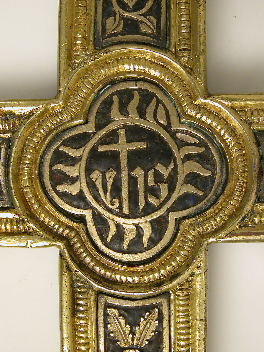 Processional Cross, Basse taille enamel, silver, silver-gilt, niello, copper-gilt, Italian
