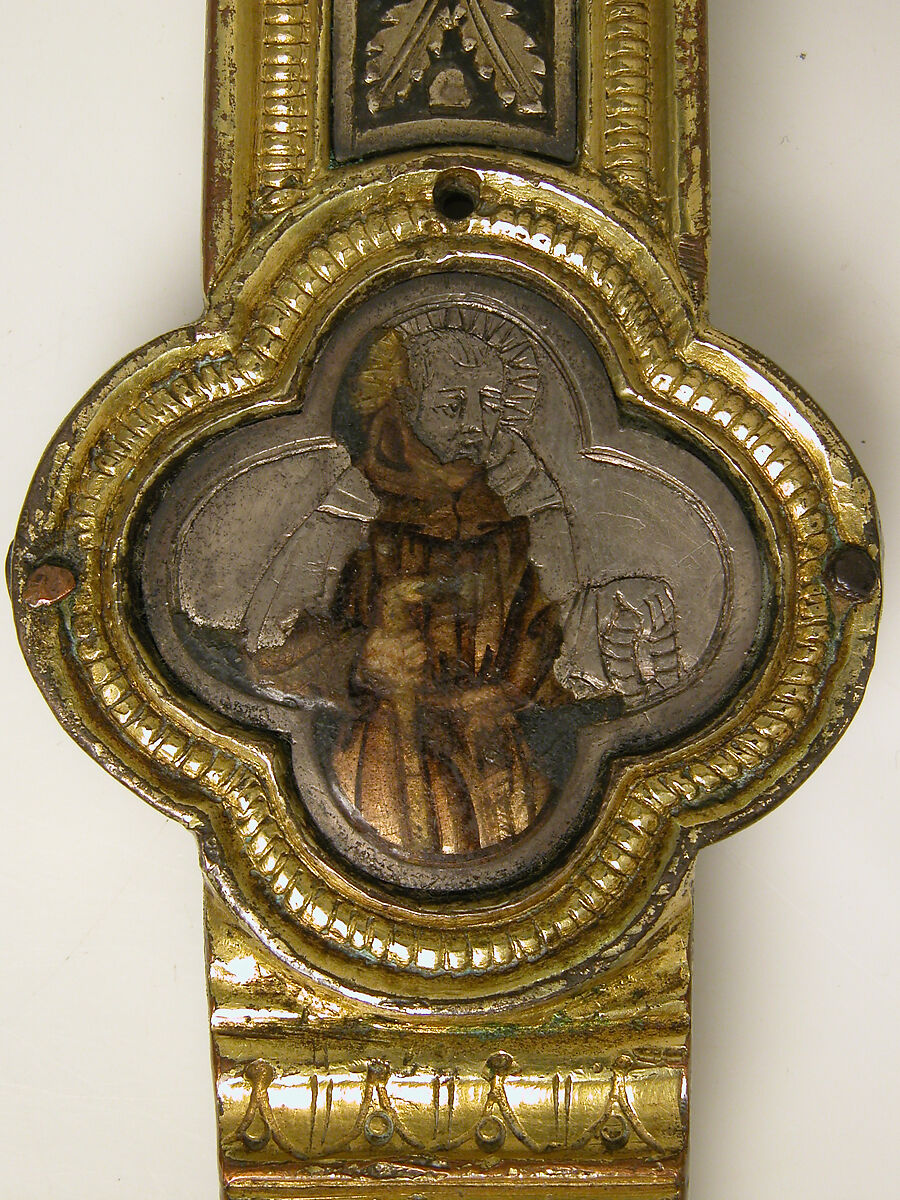 Processional Cross, Basse taille enamel, silver, silver-gilt, niello, copper-gilt, Italian