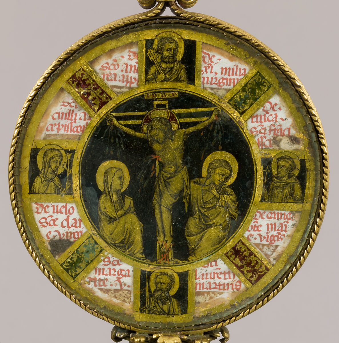 Reliquary of Mary Magdalene, Gilded copper, gilded silver, rock crystal, verre églomisé, and a tooth (possibly human), North Italian