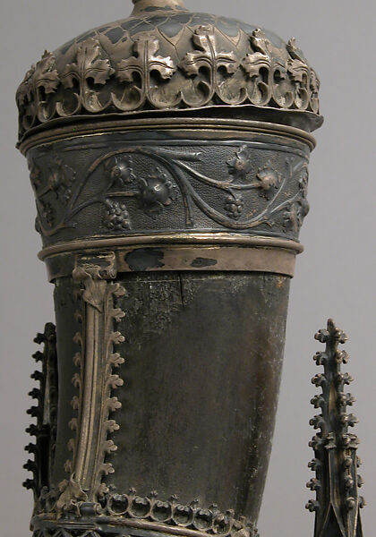 Drinking Horn, Silver, partially gilded, horn, German
