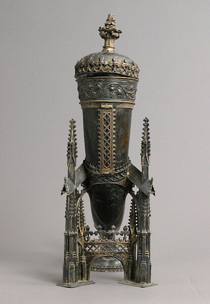 Drinking Horn, Silver, partially gilded, horn, German