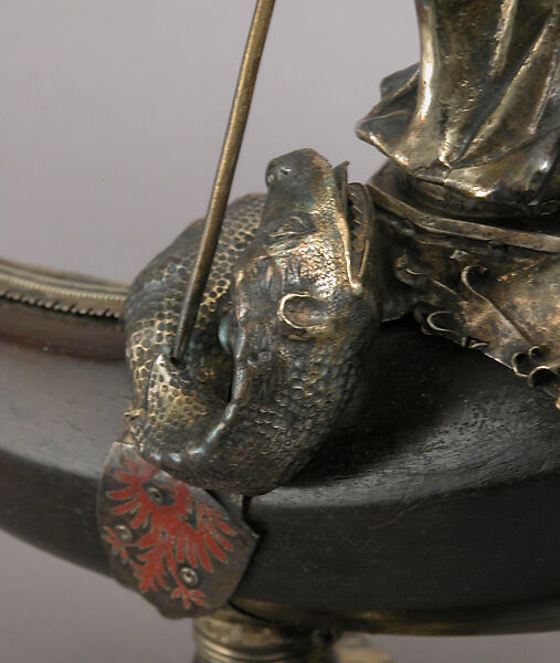 Drinking Horn, Workshop of Louis Marcy (Luigi Parmeggiani) (Italian, 1860–1945) (?), Horn, silver, enamel, French