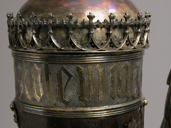 Drinking Horn, Workshop of Louis Marcy (Luigi Parmeggiani) (Italian, 1860–1945) (?), Horn, silver, enamel, French