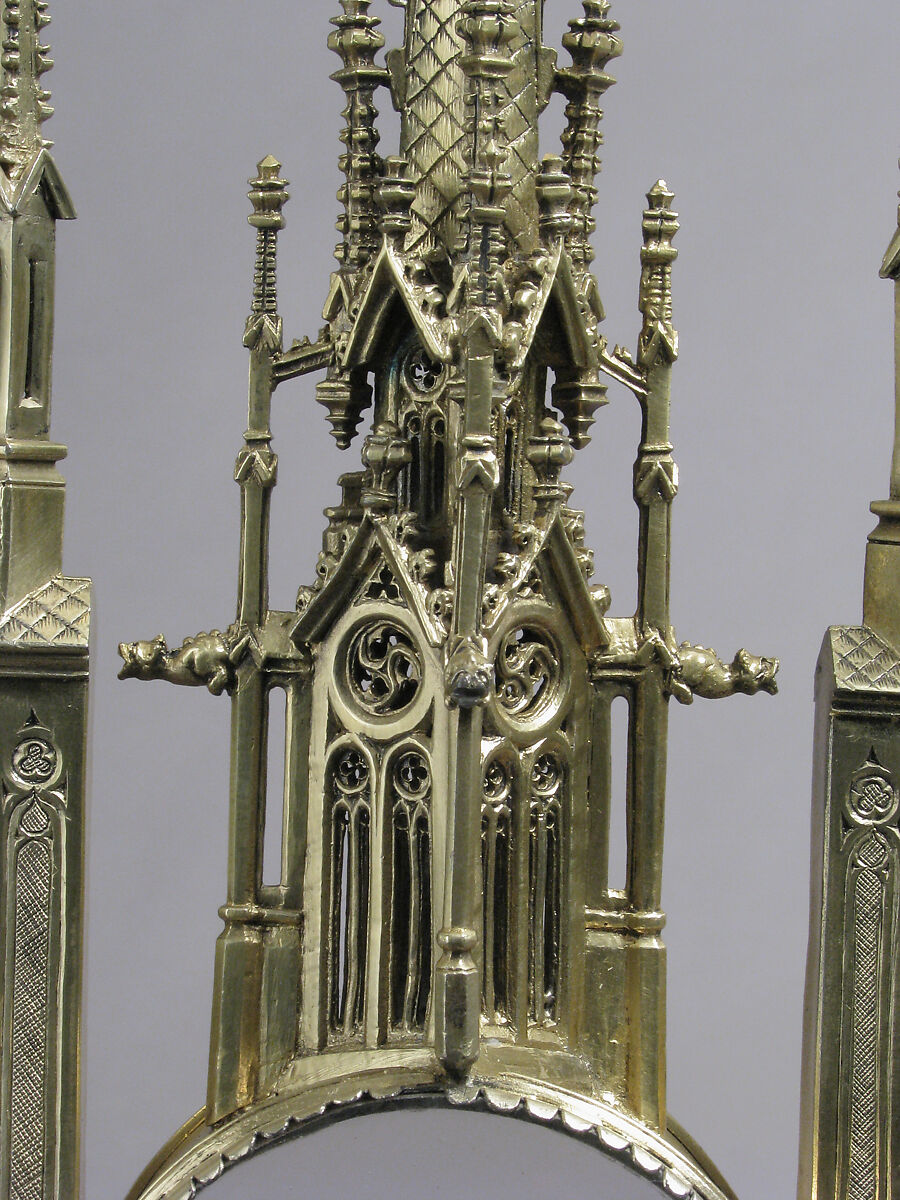 Reliquary, Monstrance, Copper-gilt, silver-gilt, glass, German