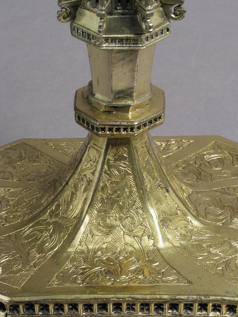 Reliquary, Monstrance, Copper-gilt, silver-gilt, glass, German