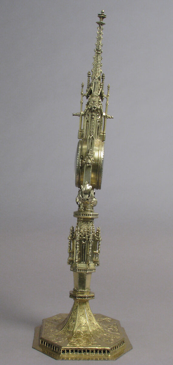 Reliquary, Monstrance, Copper-gilt, silver-gilt, glass, German