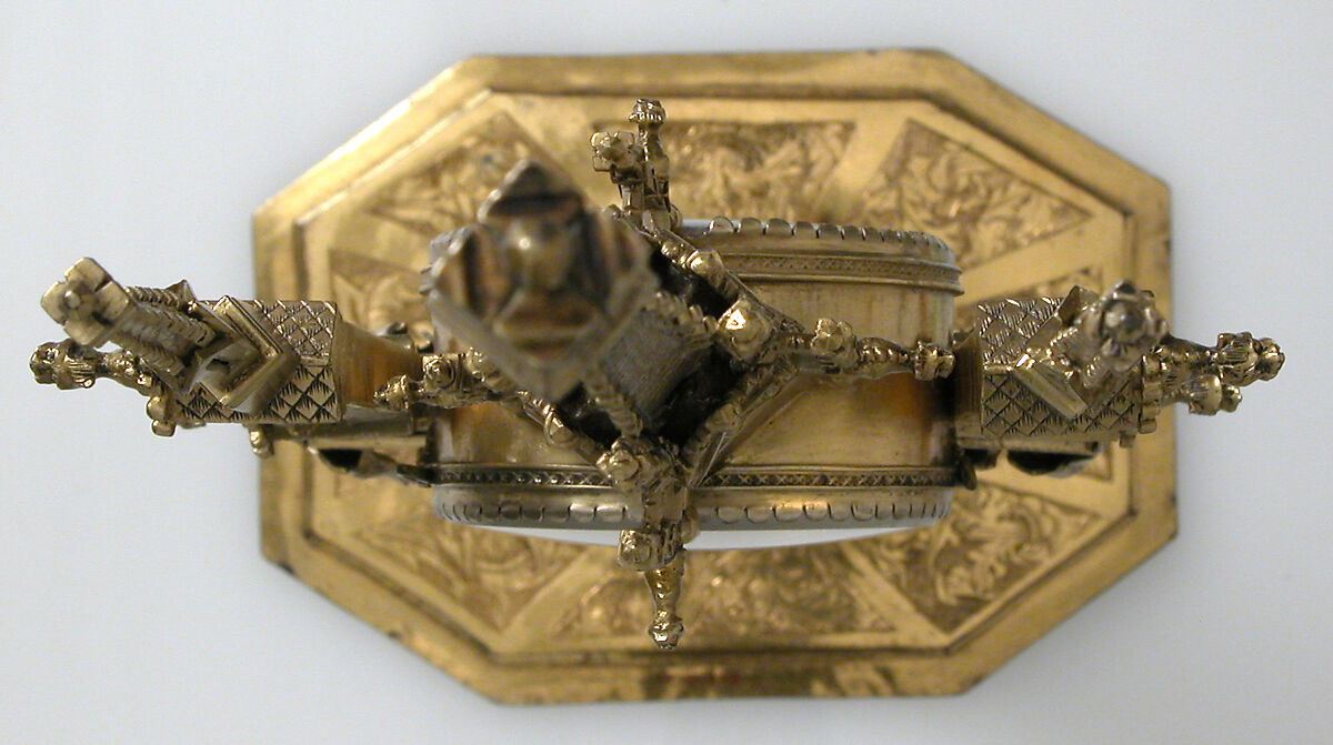 Reliquary, Monstrance, Copper-gilt, silver-gilt, glass, German