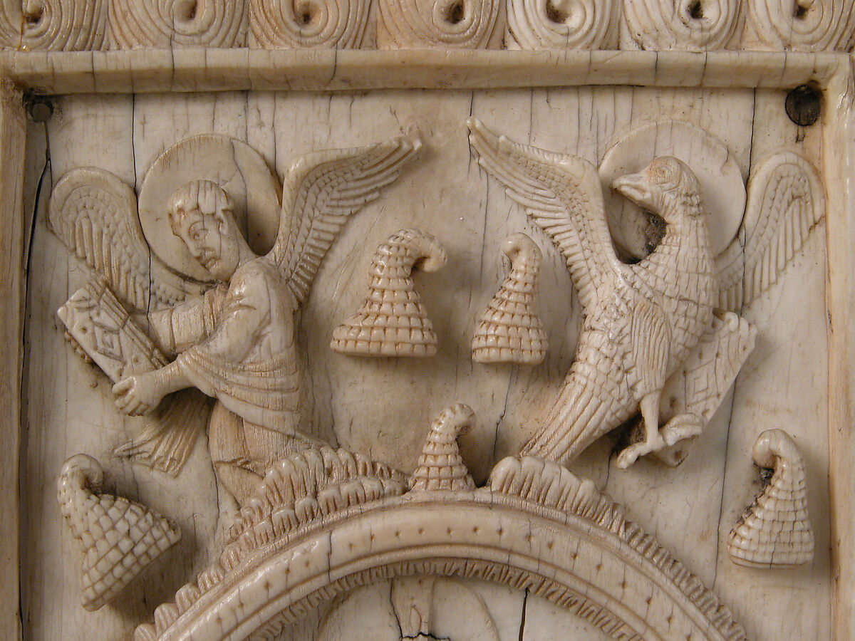 Plaque with Christ and the Symbols of the Four Evangelists, Elephant ivory, Ottonian