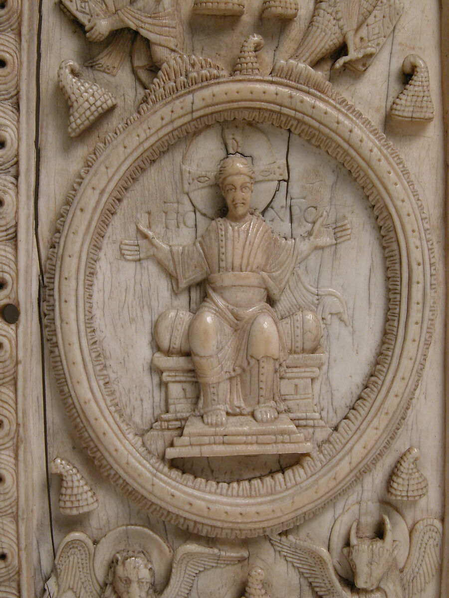 Plaque with Christ and the Symbols of the Four Evangelists, Elephant ivory, Ottonian