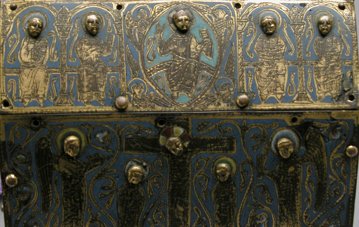 Chasse, Champlevé enamel, copper-gilt over wood core, French