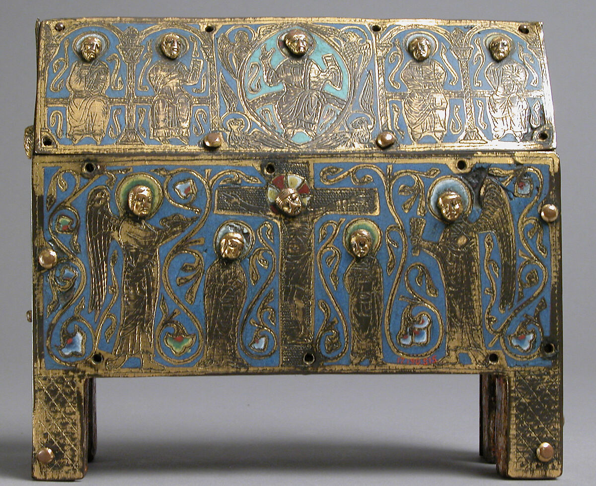 Chasse, Champlevé enamel, copper-gilt over wood core, French