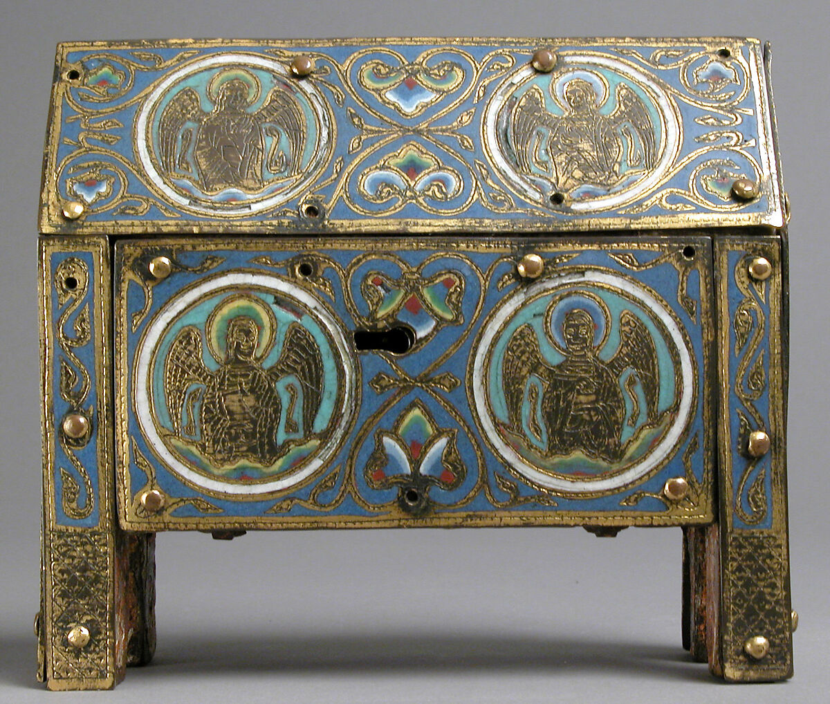 Chasse, Champlevé enamel, copper-gilt over wood core, French