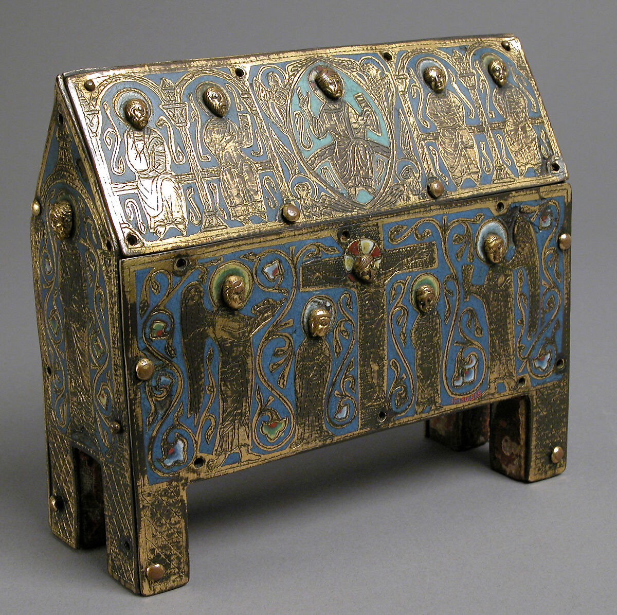 Chasse, Champlevé enamel, copper-gilt over wood core, French 